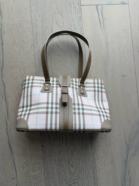 Burberry Handbags - Burberry Pink Nova Check Medium Tote Bag